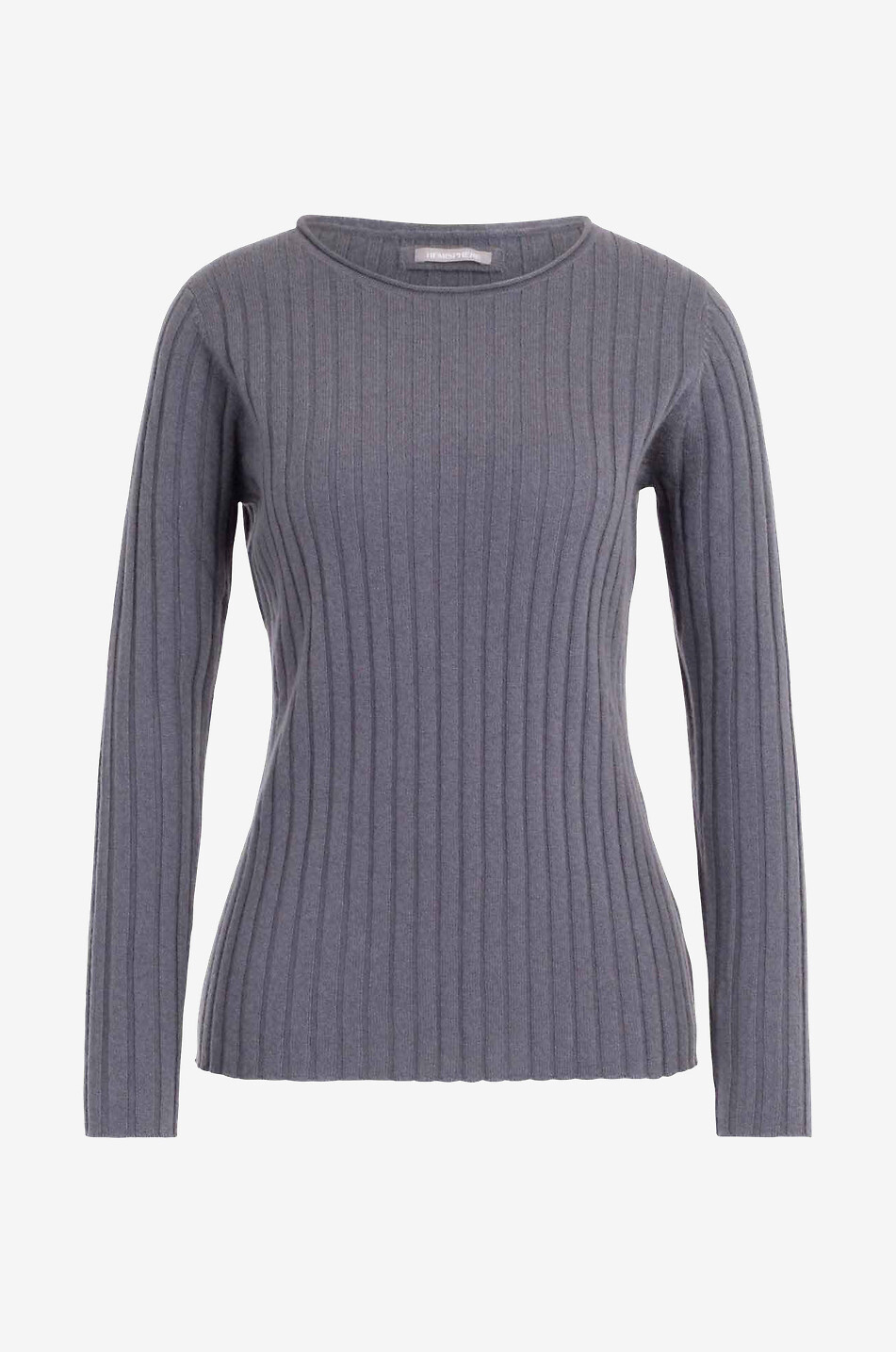 HEMISPHERE Pull chaussette côtelé en cachemire Femme GRIS 1