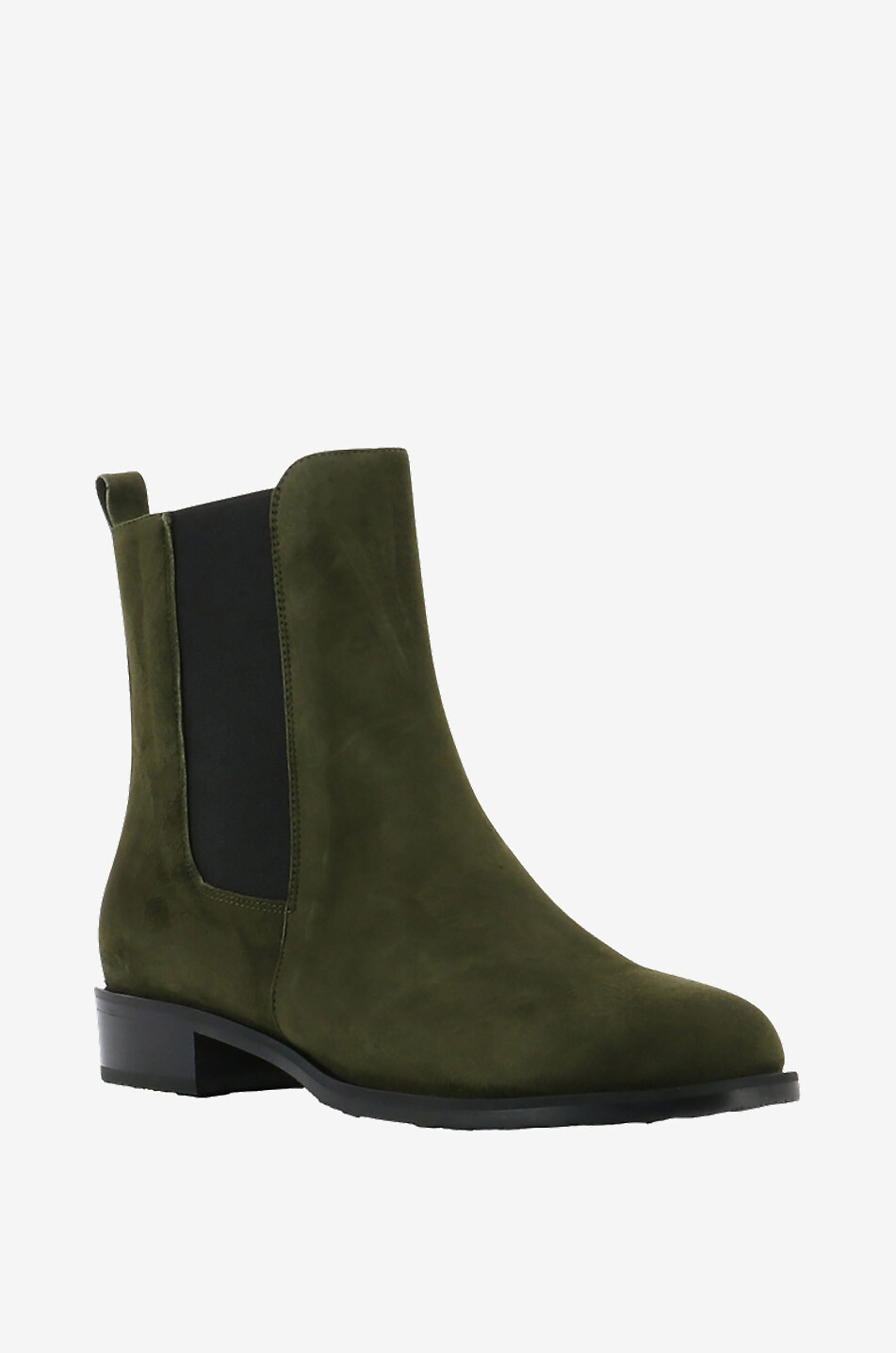 BONGENIE Flache Stiefeletten aus Wildleder Damen DUNKLES KHAKI 1