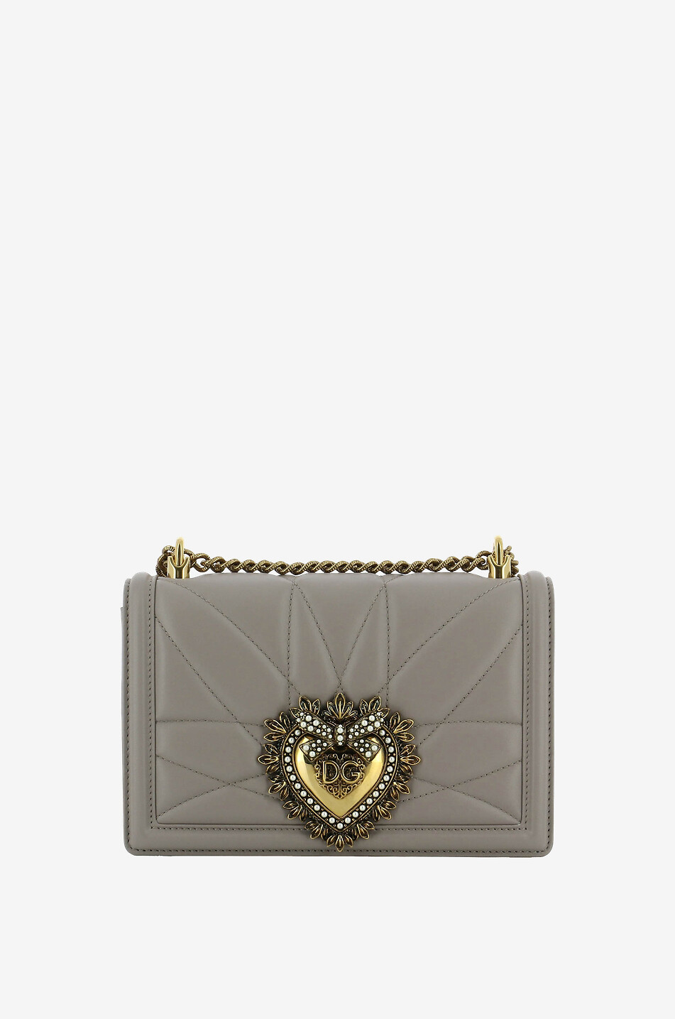 Sac porté épaule en cuir matelassé avec coeur Devotion Medium