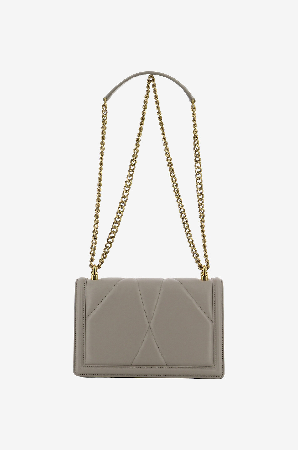 DOLCE & GABBANA Schultertasche aus gestepptem Leder mit Herz Devotion Medium Damen Farblos 3