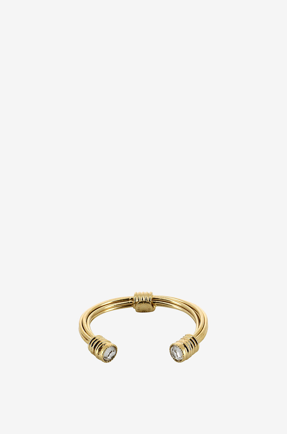 GAS BIJOUX Ariane Strass open golden ring Women Colourless 2