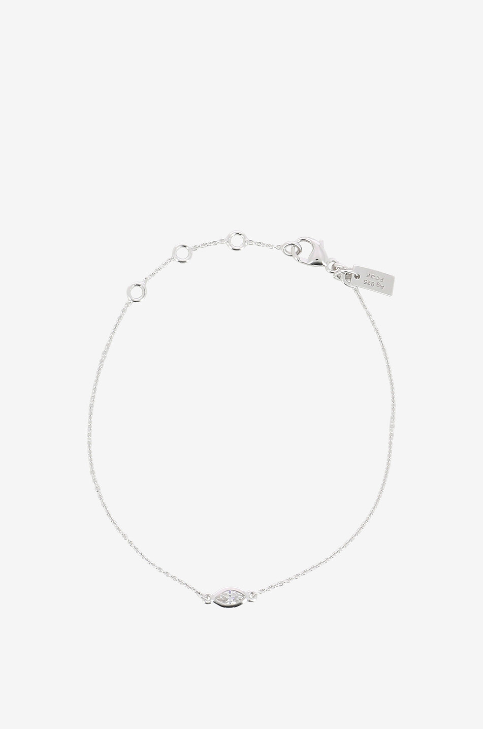 Taille Marquise silver bracelet with zirconia