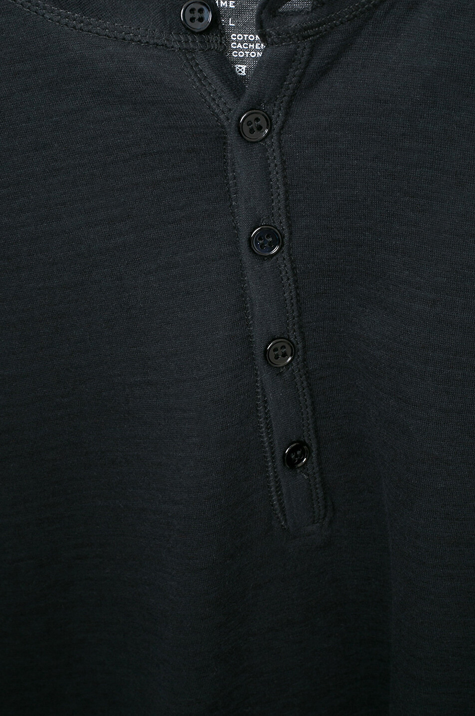 MAJESTIC FILATURES Langarm-T-Shirt aus Baumwolle und Kaschmir Tunisien Herren SCHWARZ 3