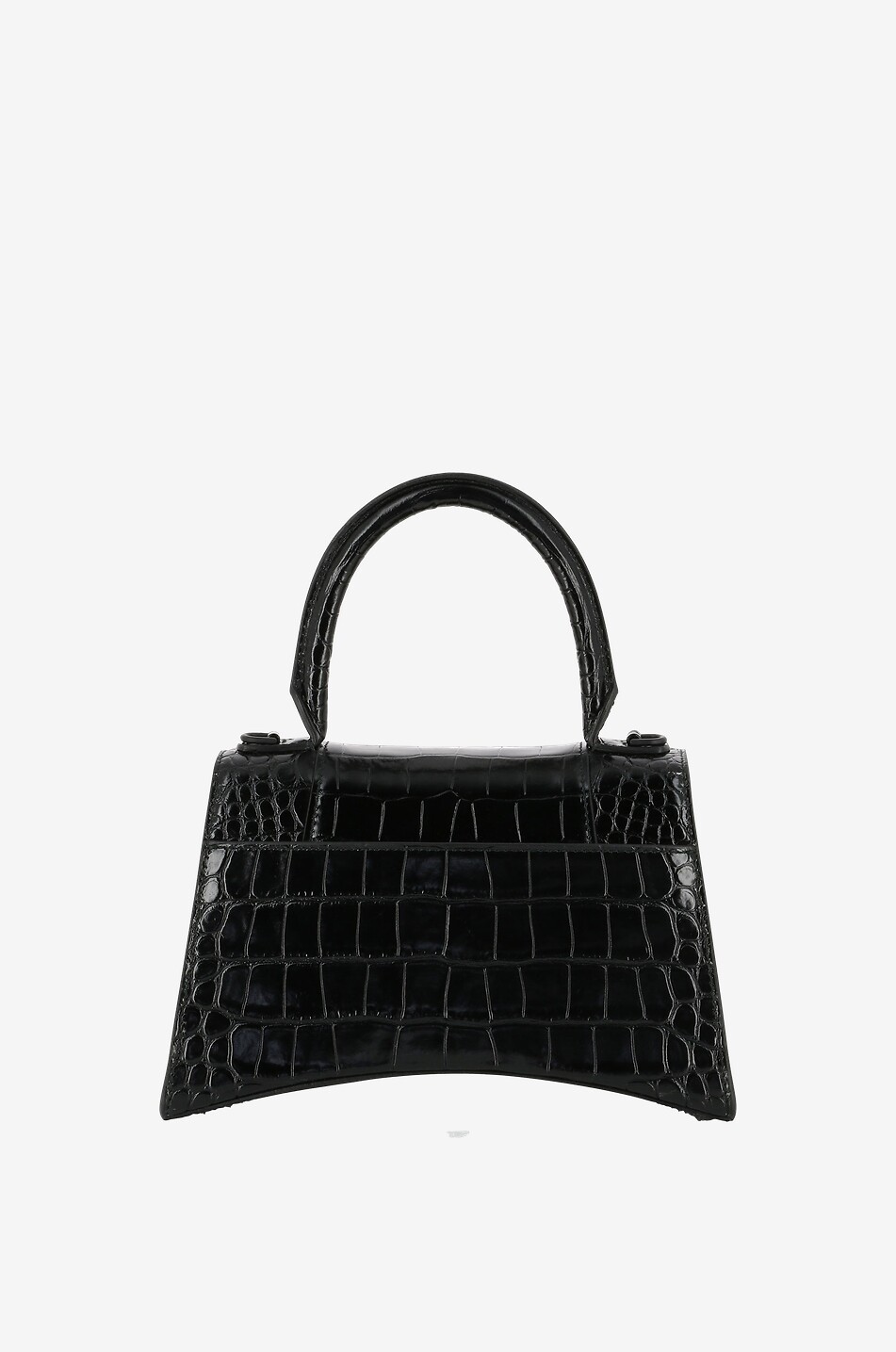 BALENCIAGA Handtasche aus Leder in Kroko-Optik Hourglass XS Top Damen SCHWARZ 3