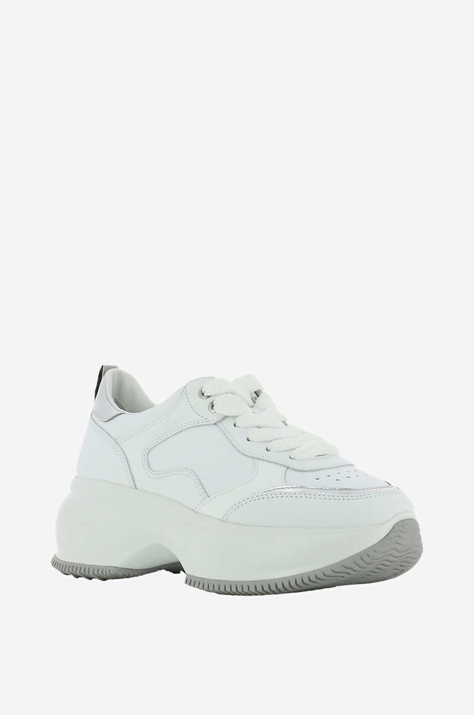 HOGAN Sneakers aus Leder mit silbernem Detail Maxi I Active Damen WEISS 1