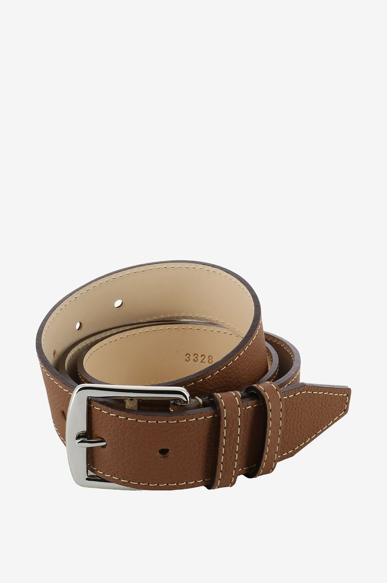 BERTHILLE Ceinture en cuir grainé Femme COGNAC 1