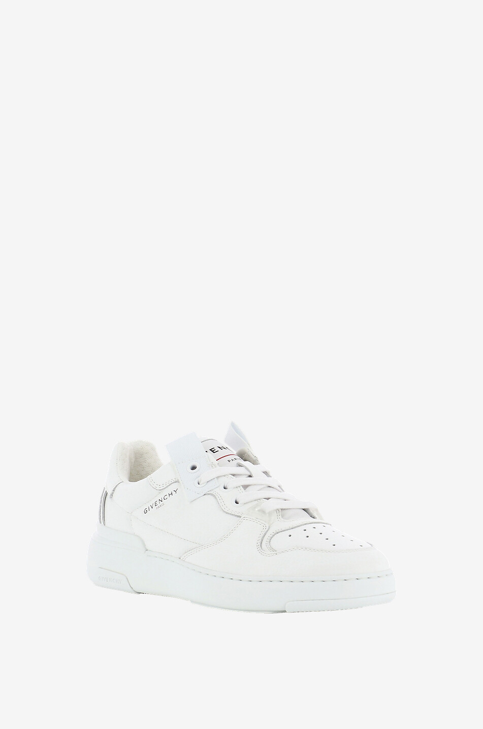 GIVENCHY Wing perforated grained leather sneakers Women WHITE 1