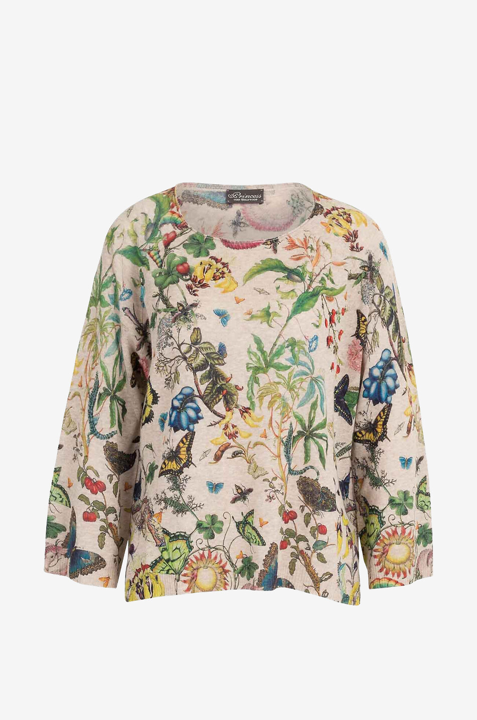 PRINCESS Pull en lin et coton imprimé planche botanique Femme MULTICOLORE 1