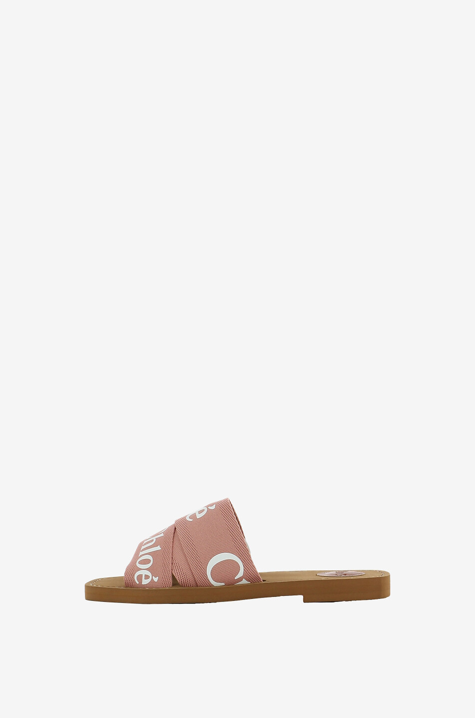 CHLOE Sandales plates avec logo Woody Femme ROSE CLAIR 3