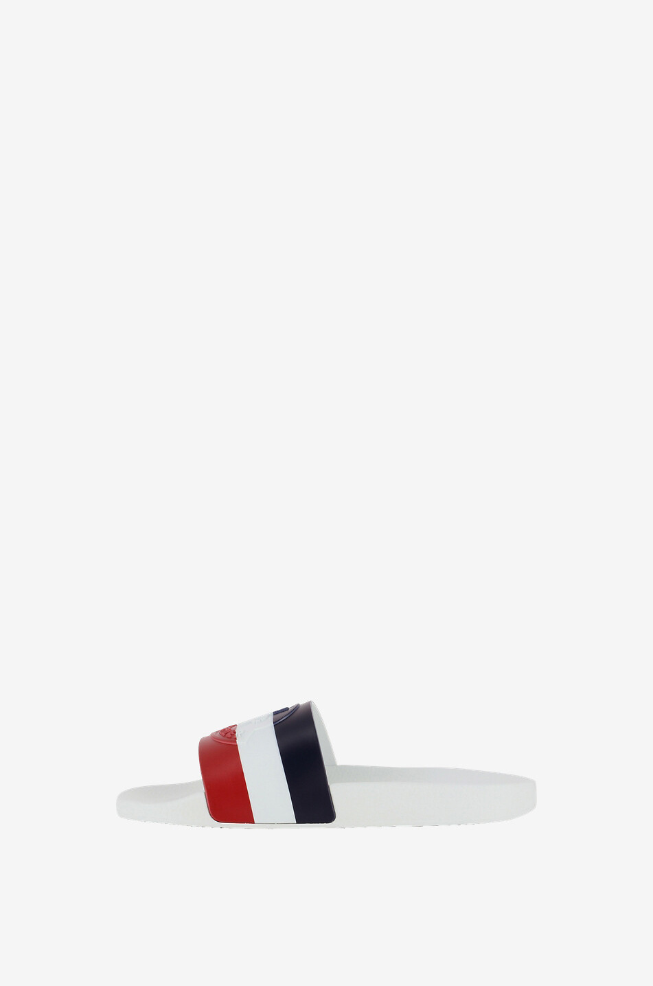 MONCLER Claquettes tricolores détail logo Basile Homme BLANC 3