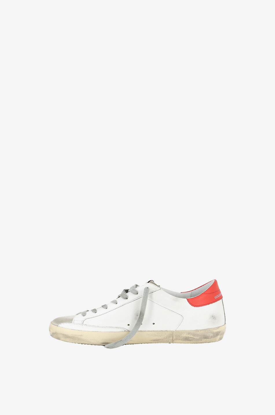 GOLDEN GOOSE Superstar white leather used look sneakers with blue star Men WHITE 3