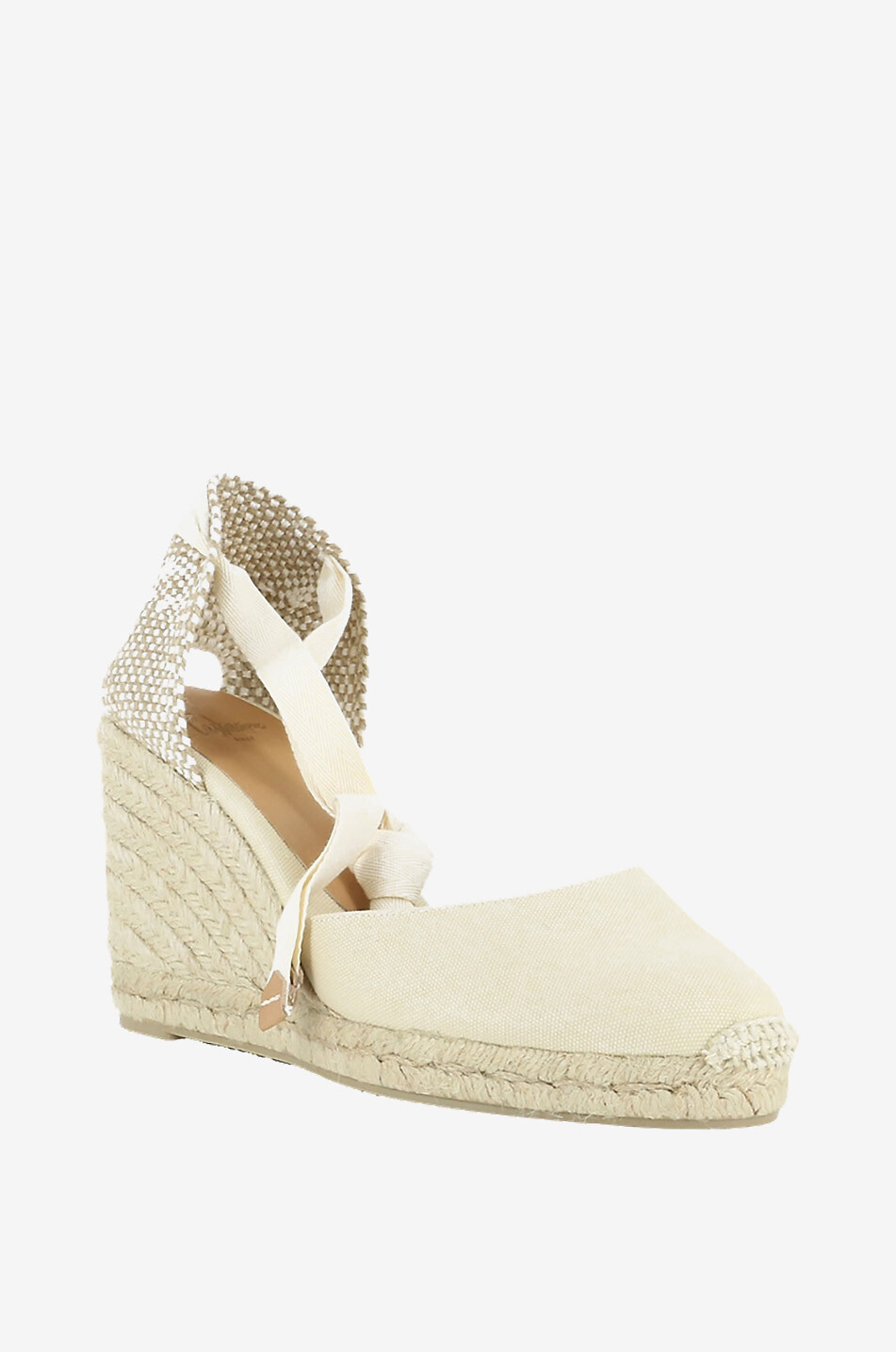 CASTANER Espadrilles compensées à lacer Carina 9 cm Femme BLANC CASSE 1