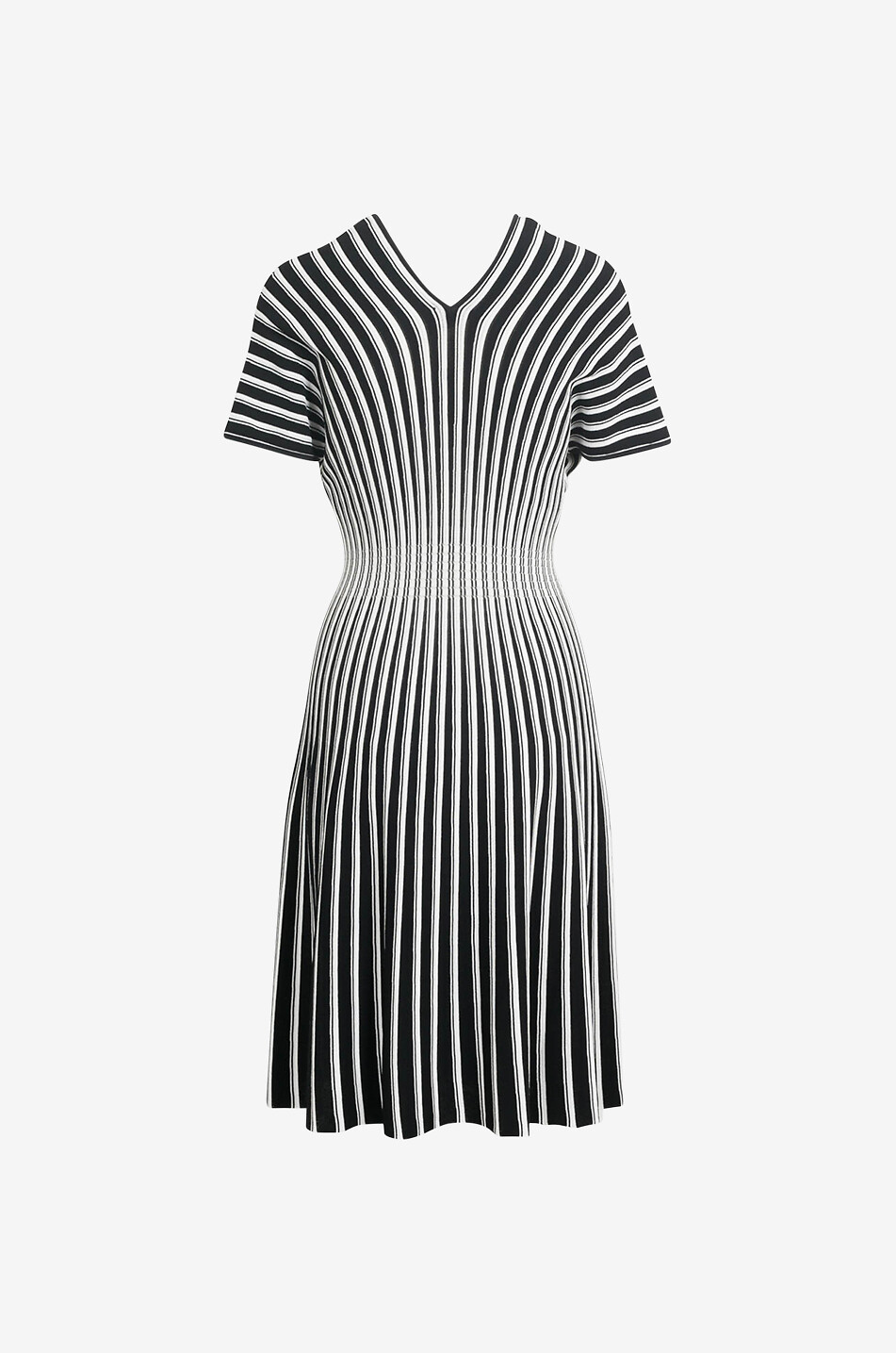 MARC CAIN Flared striped fine knit dress Women MULTI COLOURED 3 2