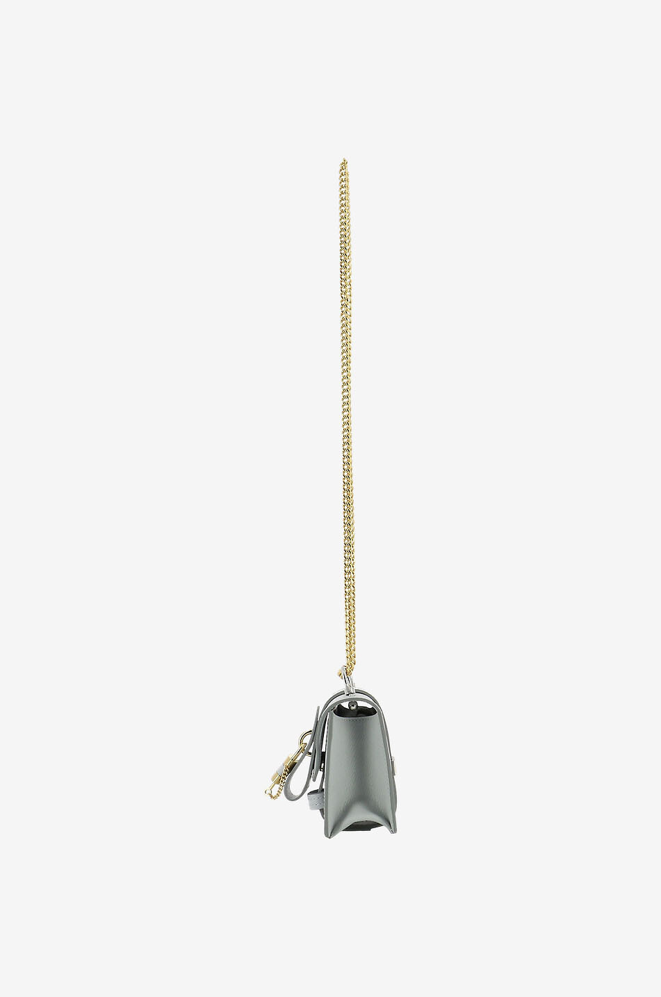 CHLOE Sac porté épaule en cuir grainé Aby Chain Mini Femme GRIS CLAIR 4