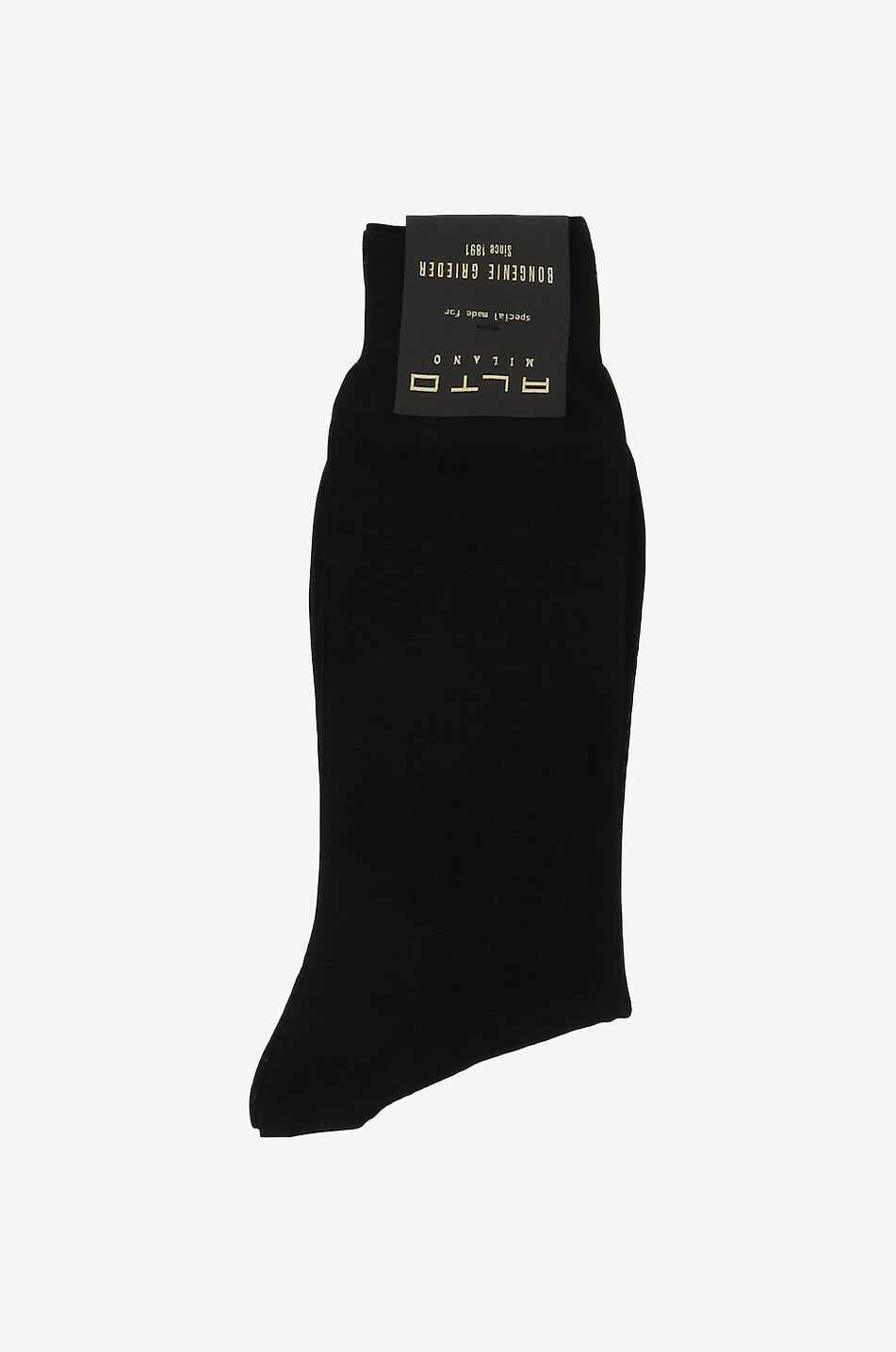 ALTO MILANO Chaussettes fines courtes unies Homme NOIR 1