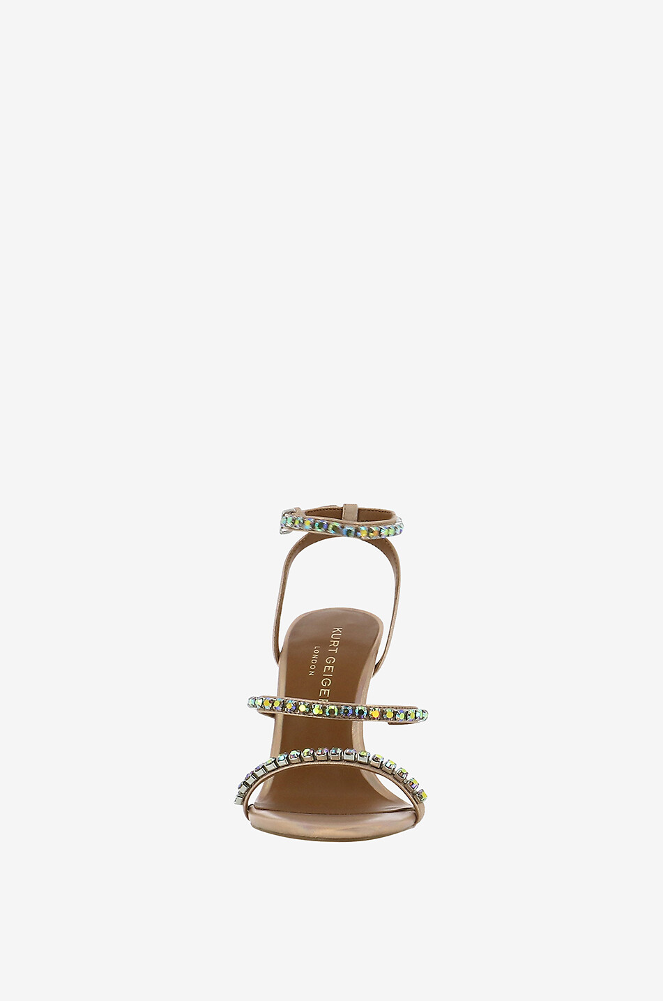 KURT GEIGER LONDON Sandales en cuir métallisé ornées de strass Portia Femme CUIVRE 2