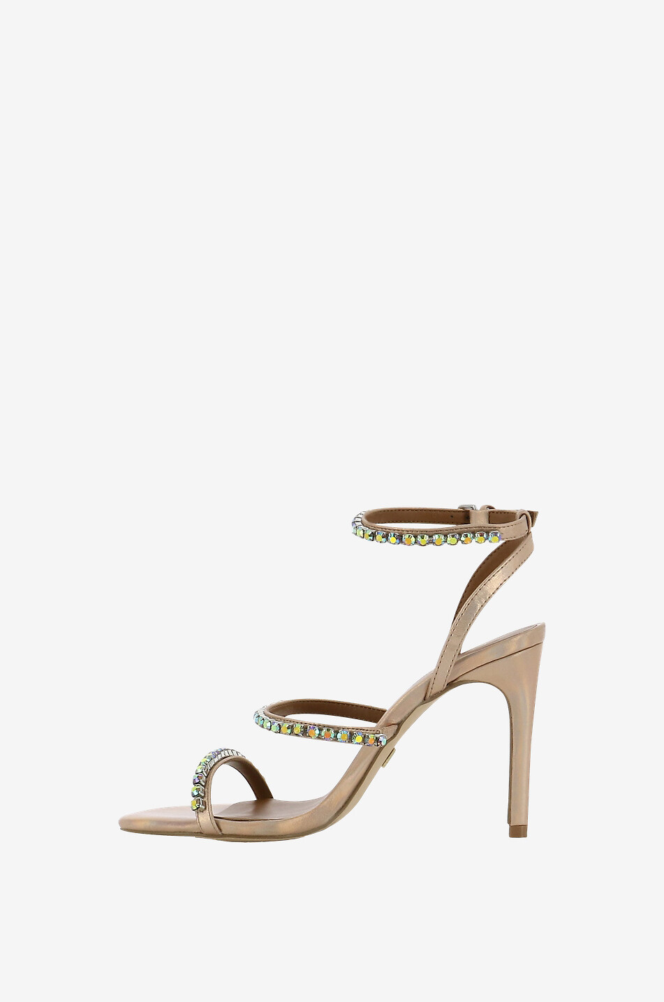 KURT GEIGER LONDON Sandales en cuir métallisé ornées de strass Portia Femme CUIVRE 3