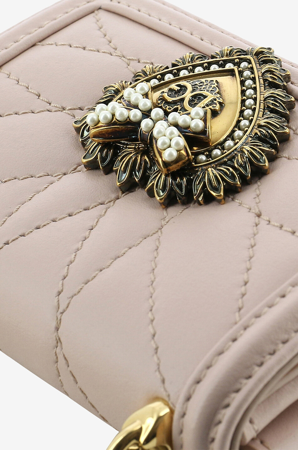 DOLCE & GABBANA Devotion micro quilted leather shoulder bag Women LIGHT PINK 4