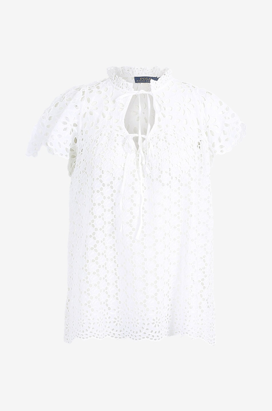 Top manches courtes en broderies anglaises