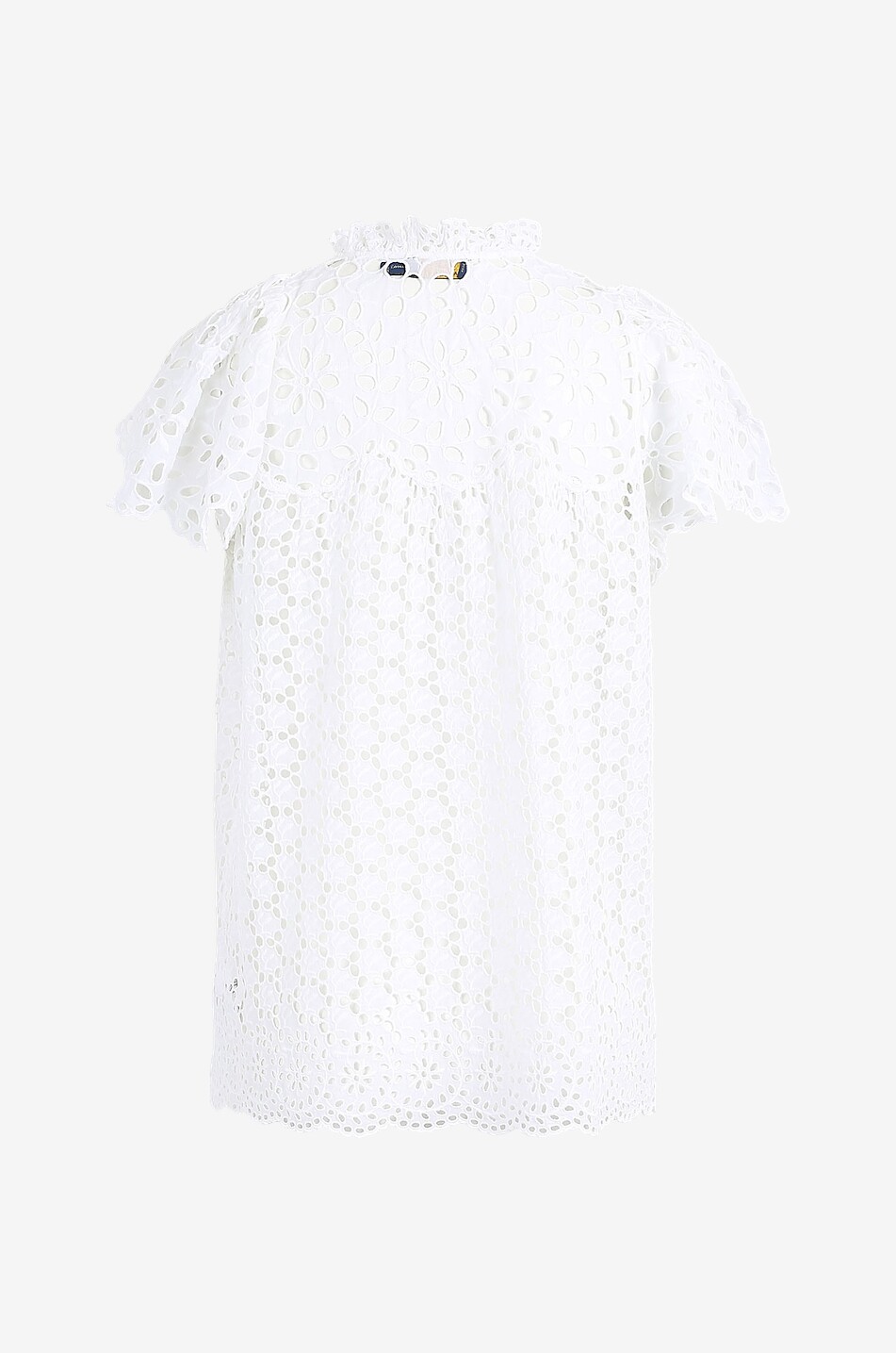 POLO RALPH LAUREN Top manches courtes en broderies anglaises Femme BLANC 2