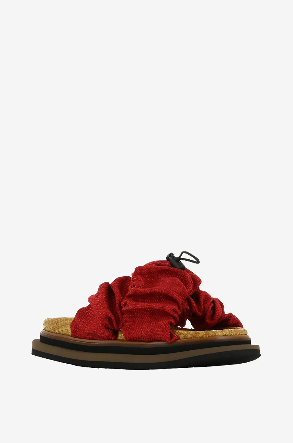 HOGAN Pantoletten aus Stoff und Leder mit Zugband Damen ROT 1