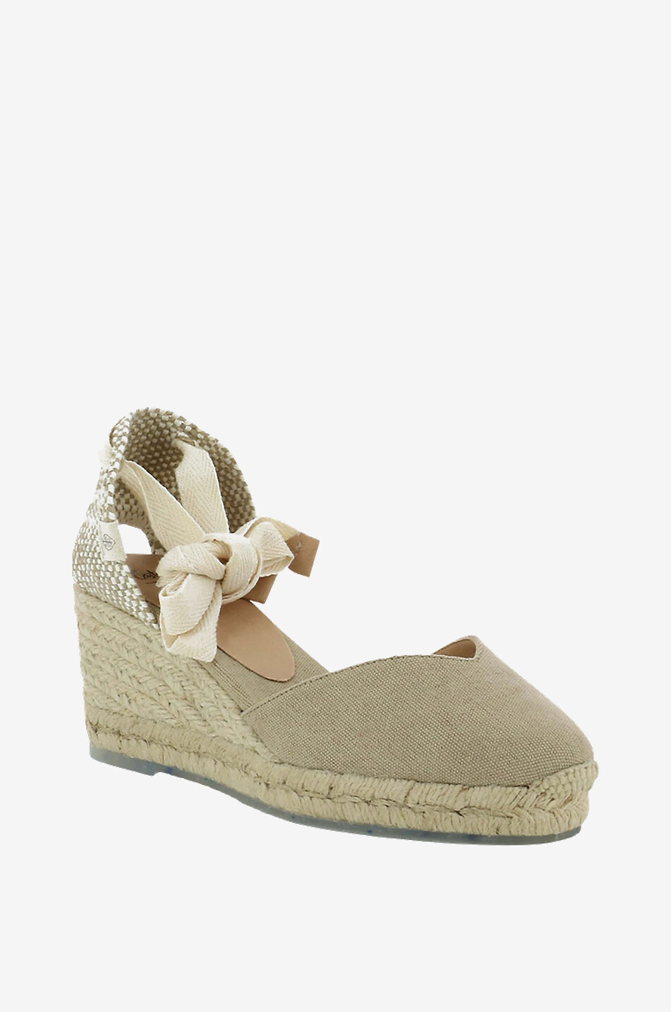 Nachhaltige Keil-Espadrilles aus Leder und Stoff Chiara