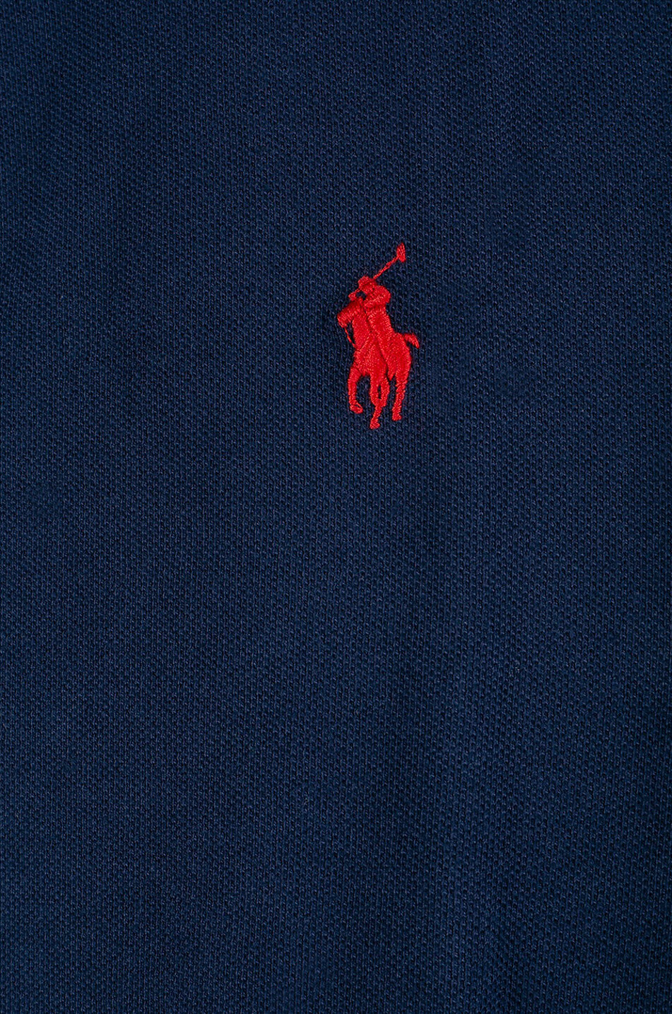 POLO RALPH LAUREN Pony embroidered slim fit cotton piqué polo shirt Men DARK BLUE 3