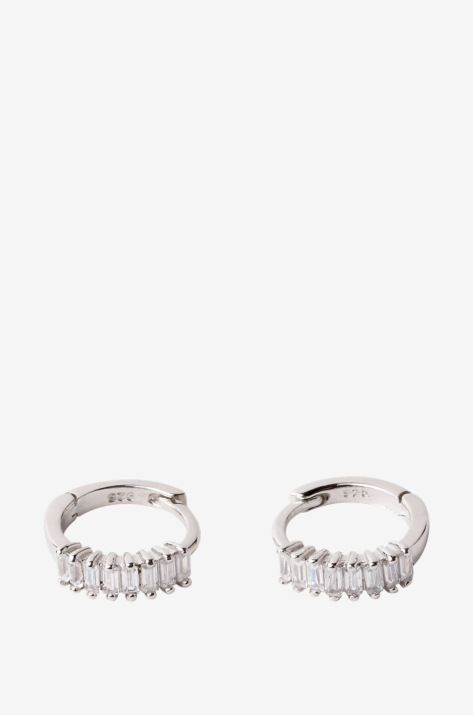 Créoles en argent avec pierres précieuses 715