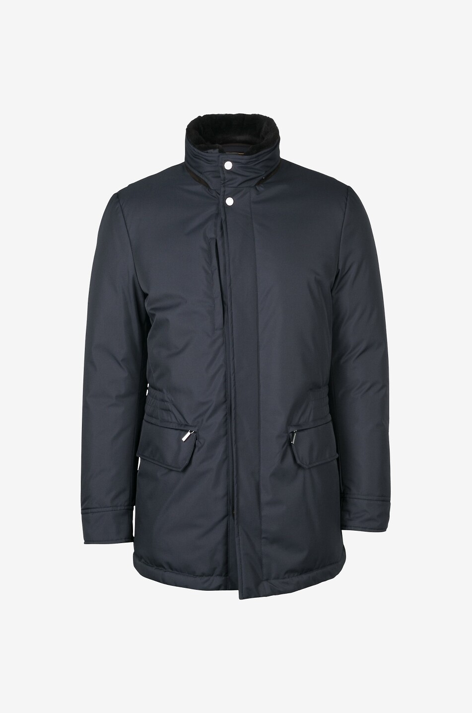 MOORER Bernier-ADS down padded parka with fur trim Men DARK BLUE 1