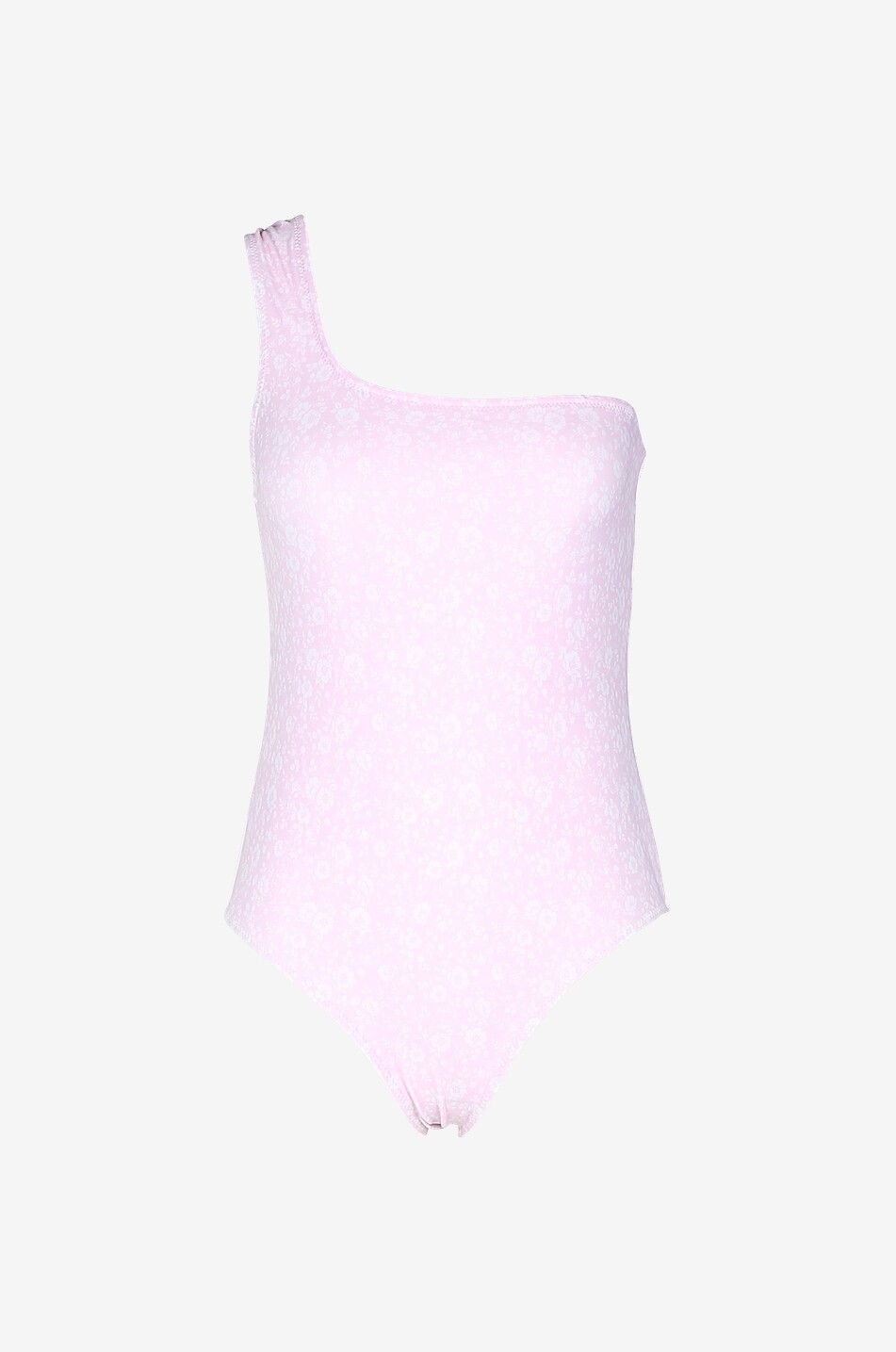 GANNI Asymmetrical Econyl swimsuit with leopard print Women LIGHT PINK 1