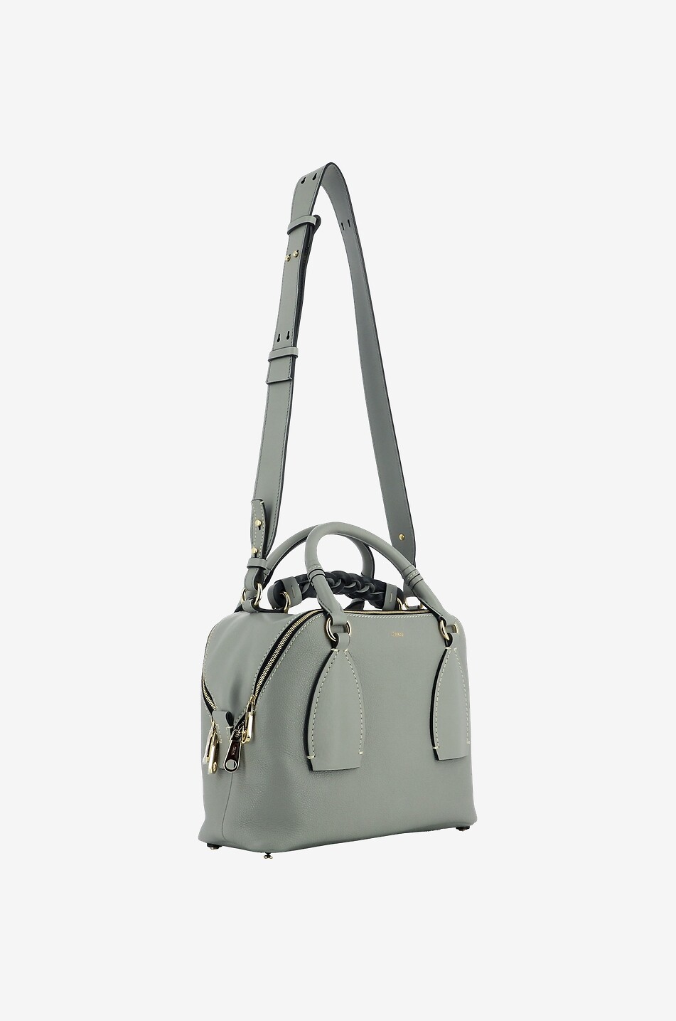 CHLOE Sac à main en cuir lisse et grainé Daria Medium Femme GRIS 2