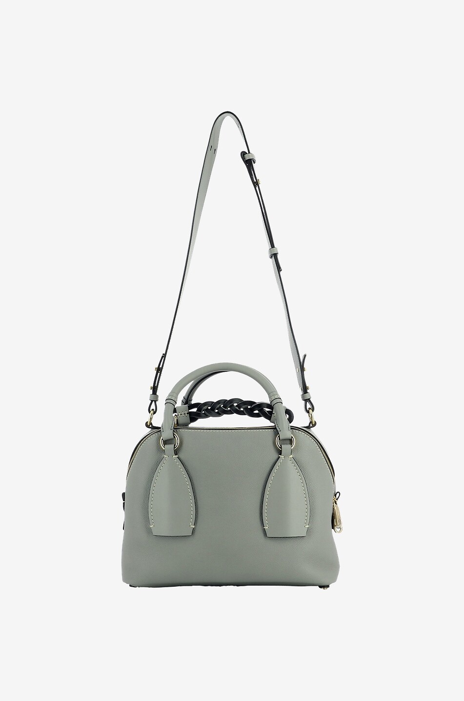 CHLOE Sac à main en cuir lisse et grainé Daria Medium Femme GRIS 3