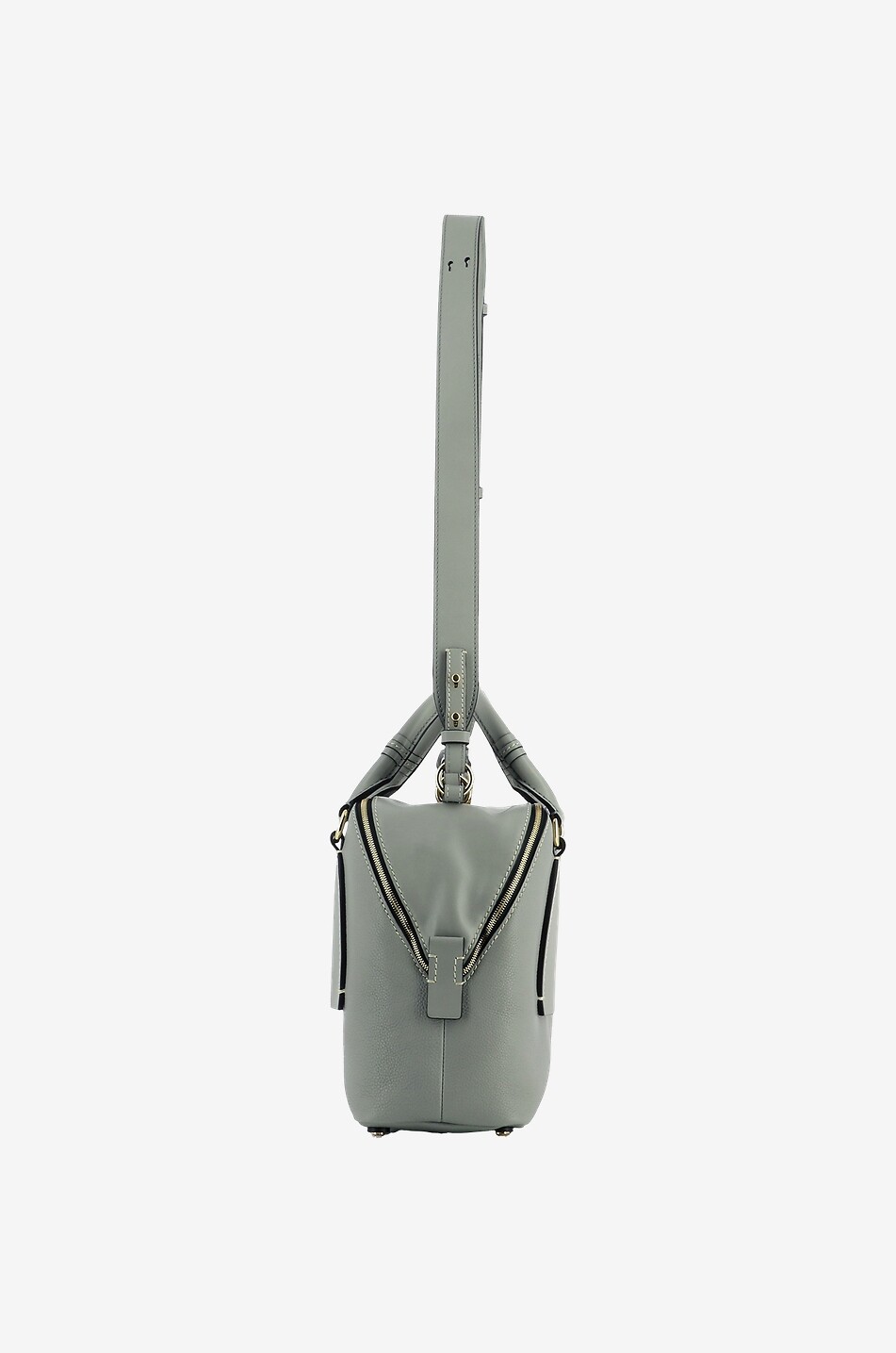 CHLOE Sac à main en cuir lisse et grainé Daria Medium Femme GRIS 4