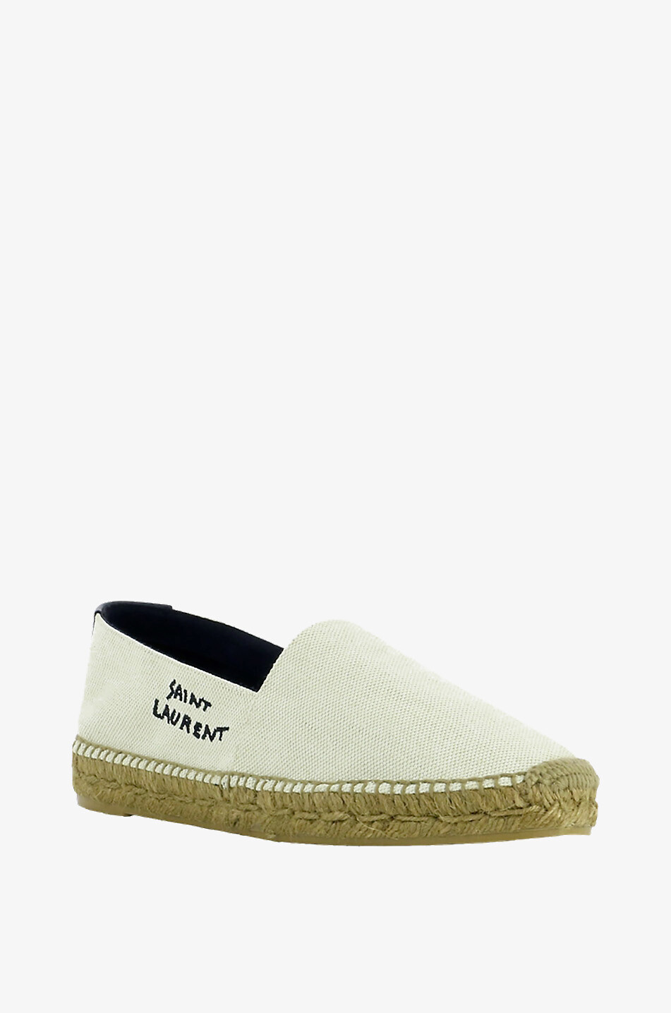 SAINT LAURENT PARIS Espadrilles brodées en toile Signature Femme BLANC CASSE 1