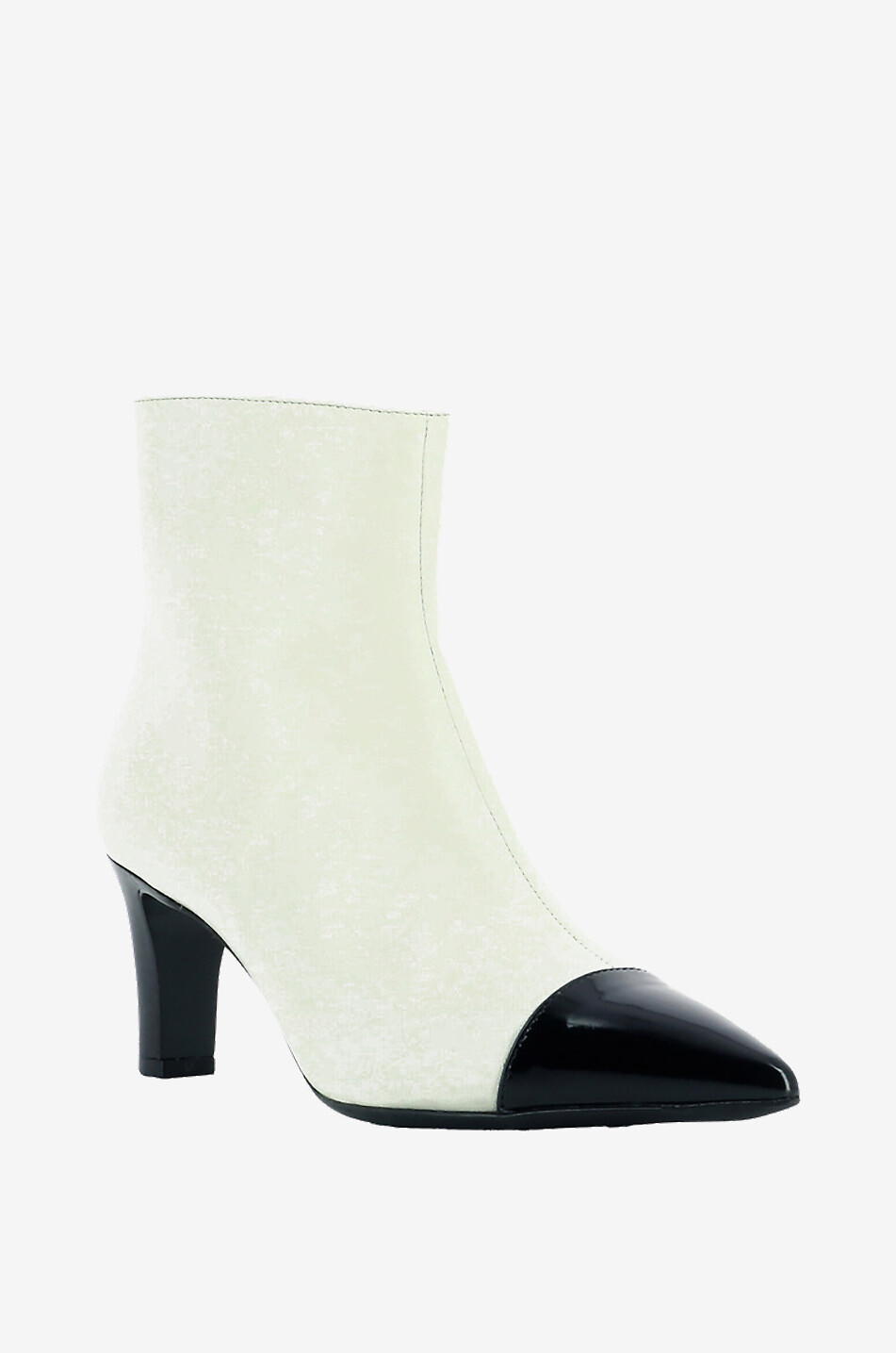 BONGÉNIE Bottines bicolores en cuir lisse et verni Femme BLANC 1
