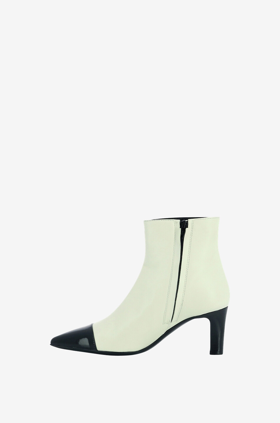 BONGÉNIE Bottines bicolores en cuir lisse et verni Femme BLANC 3