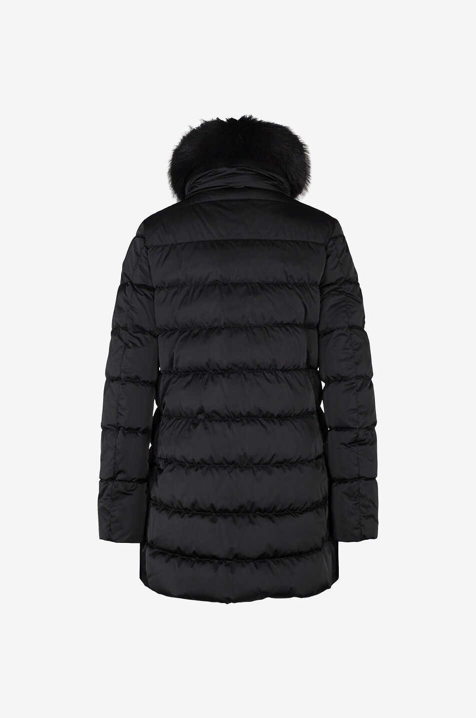 HERNO Doudoune trapèze embellie de fourrure synthétique Polar-Tech Femme NOIR 2
