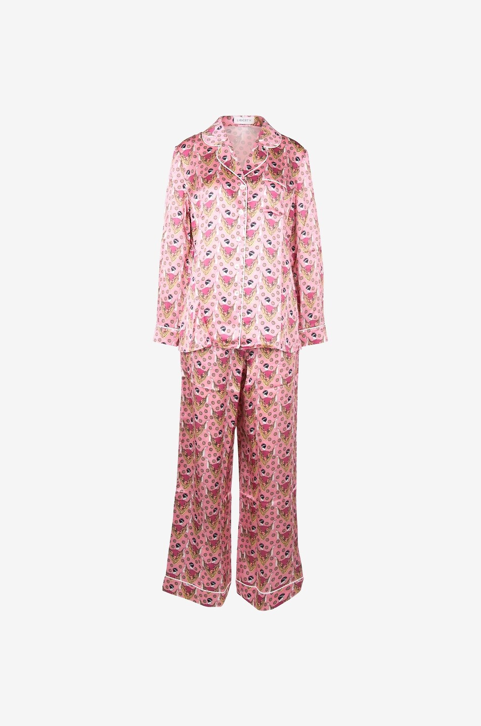 LIBERTY LONDON Set de pyjama en soie charmeuse imprimée Sweet Thing Femme ROSE 1