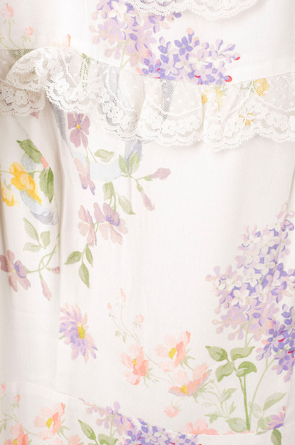 Robe en viscose à volants et fleurs Elsa