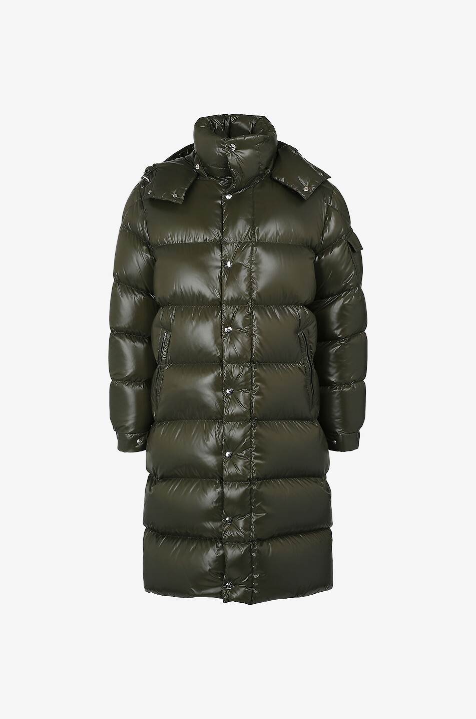 Hanoverian long lacquered nylon down jacket