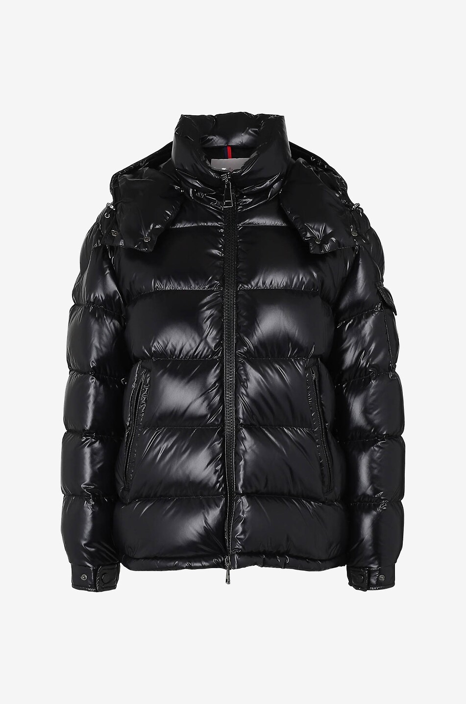 MONCLER Doudoune courte à capuche en nylon laqué Maire Femme NOIR 1