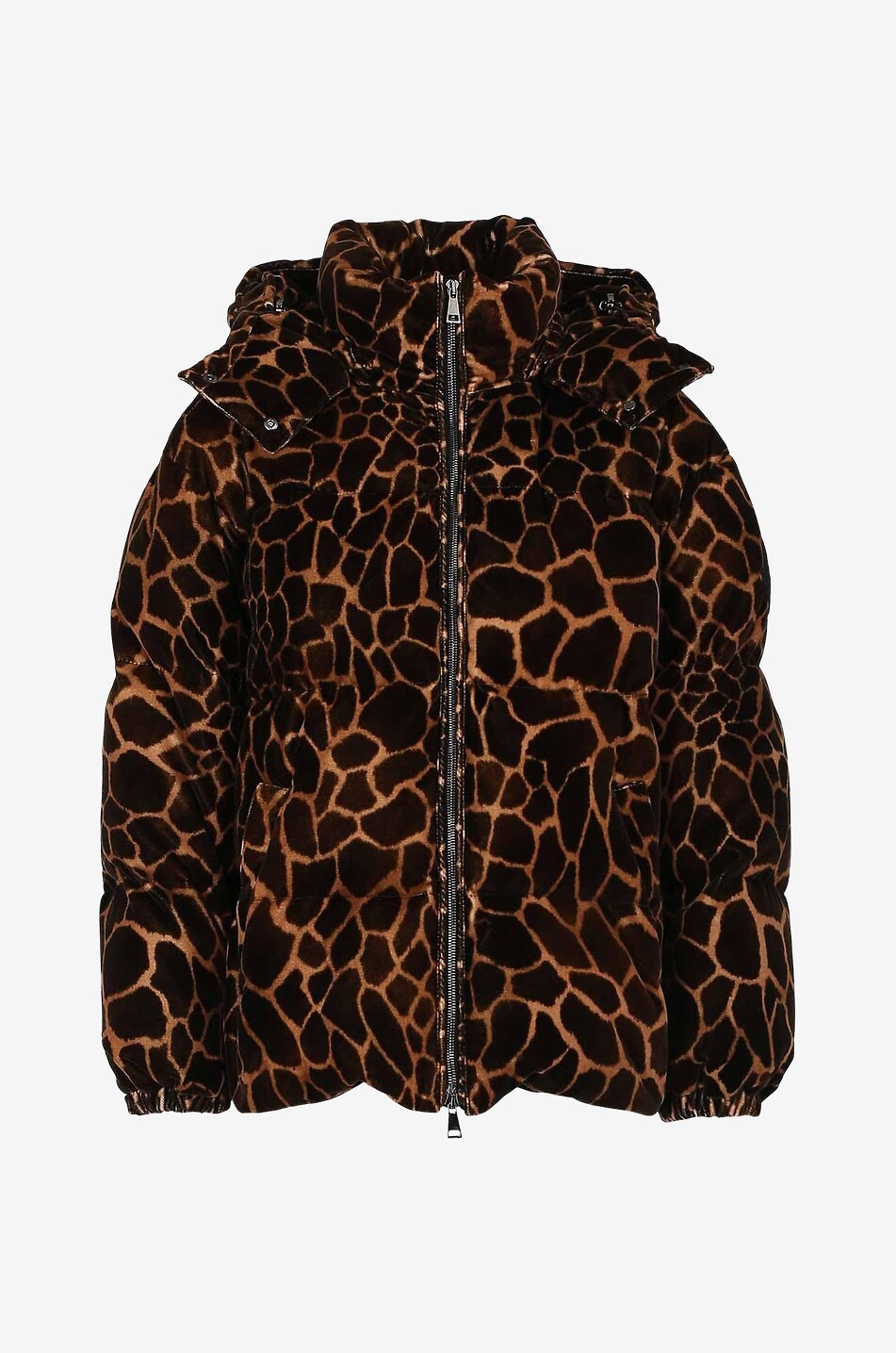 Kundogi oversize giraffe print velvet down jacket
