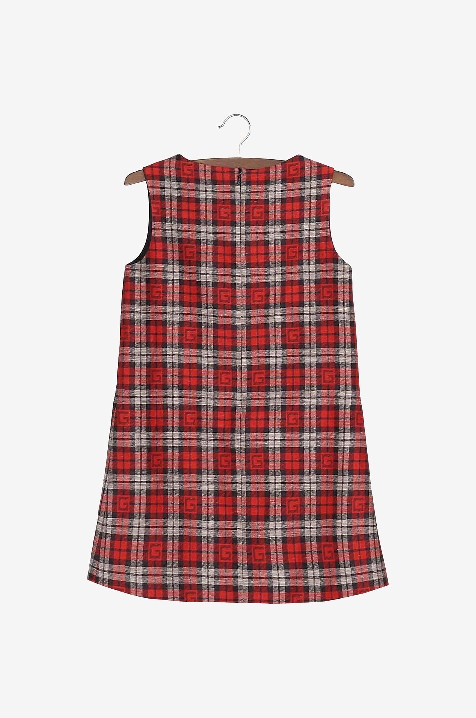 GUCCI Robe sans manches en coton et lin à carreaux Square G  MULTICOLORE 2