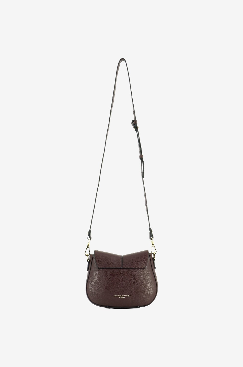 GIANNI CHIARINI Petit sac besace en cuir grainé Helena Round Femme MARRON FONCÉ 3