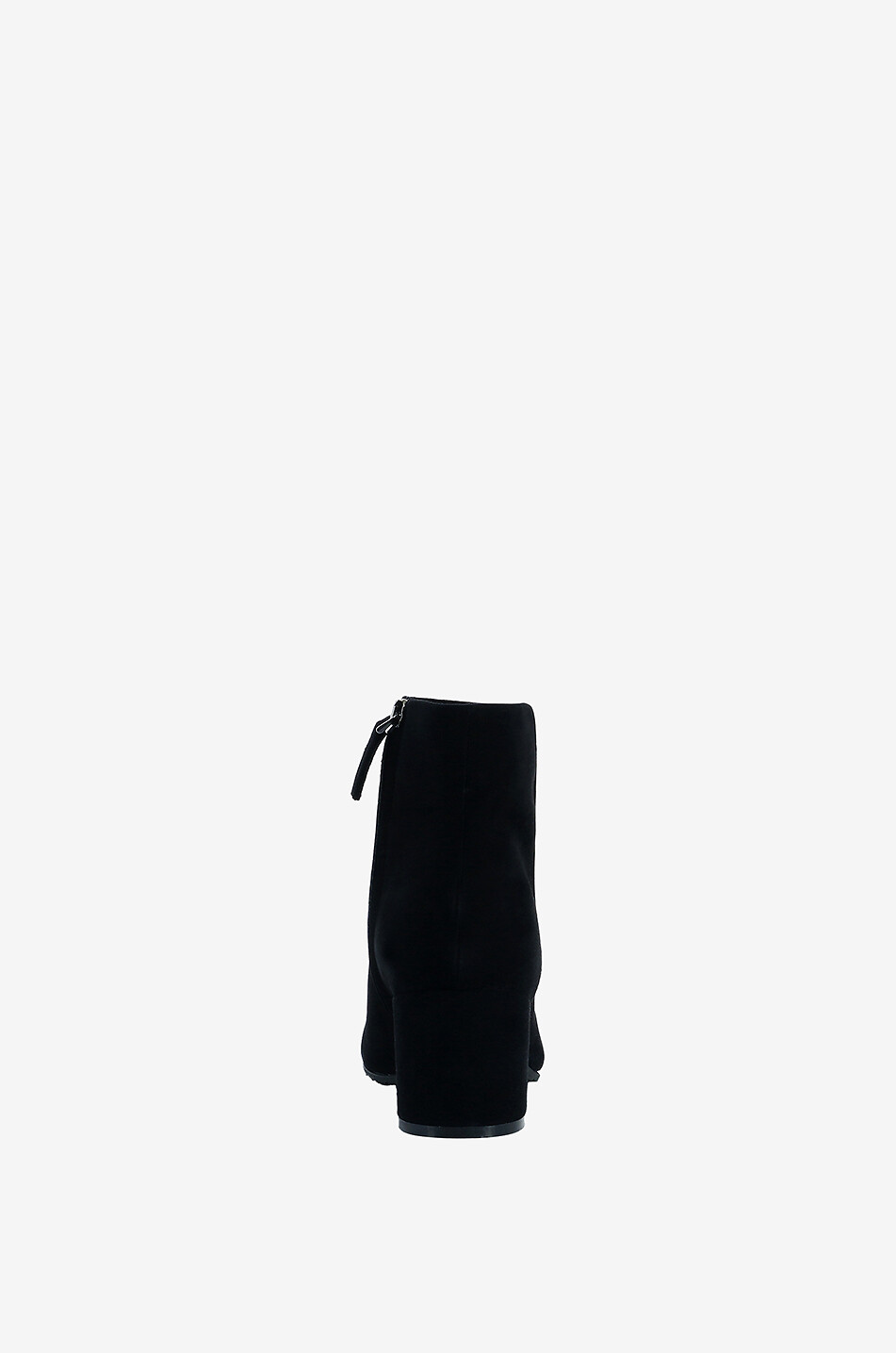 BONGENIE Stiefeletten mit Blockabsatz aus samtigem Wildleder Camoscio Damen SCHWARZ 4