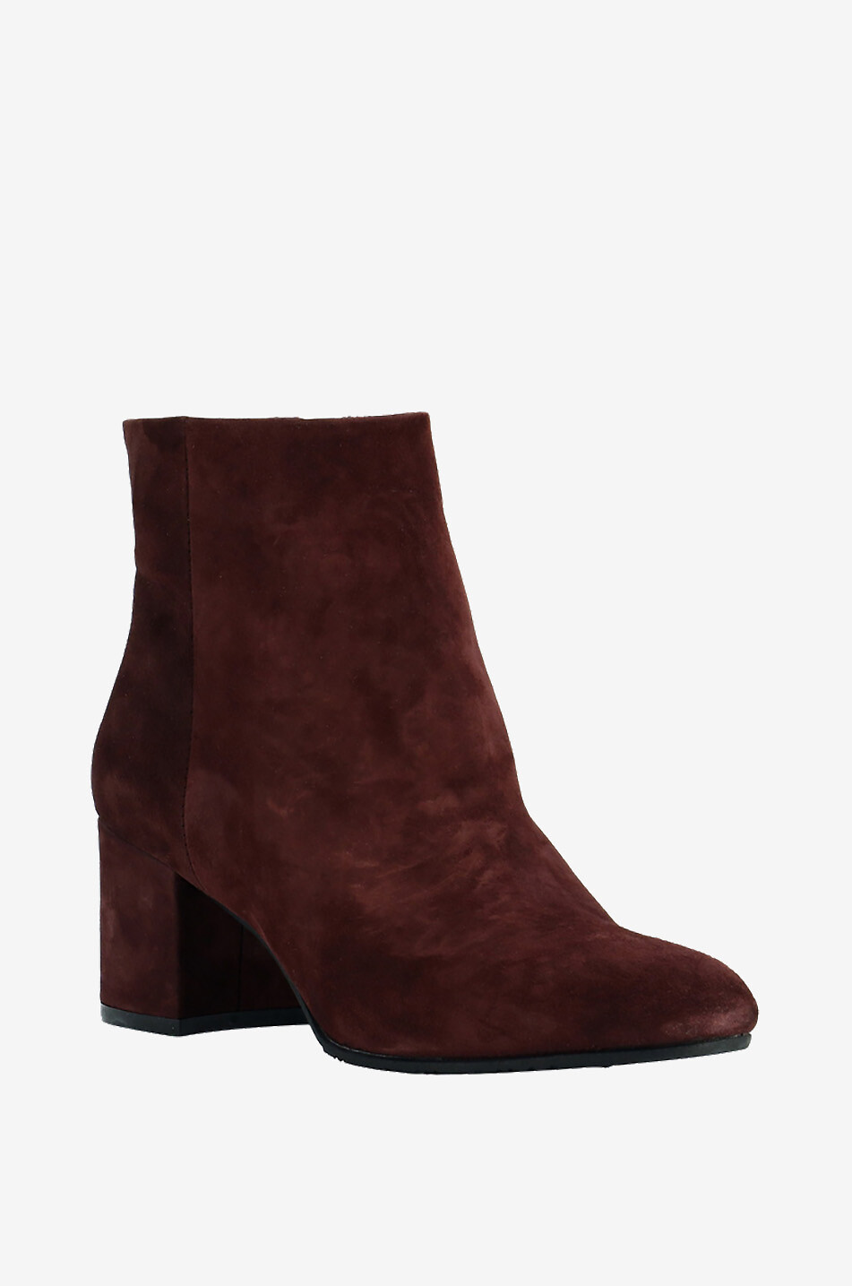 BONGÉNIE Bottines à talon carré en daim Femme ROUGE FONCÉ 1