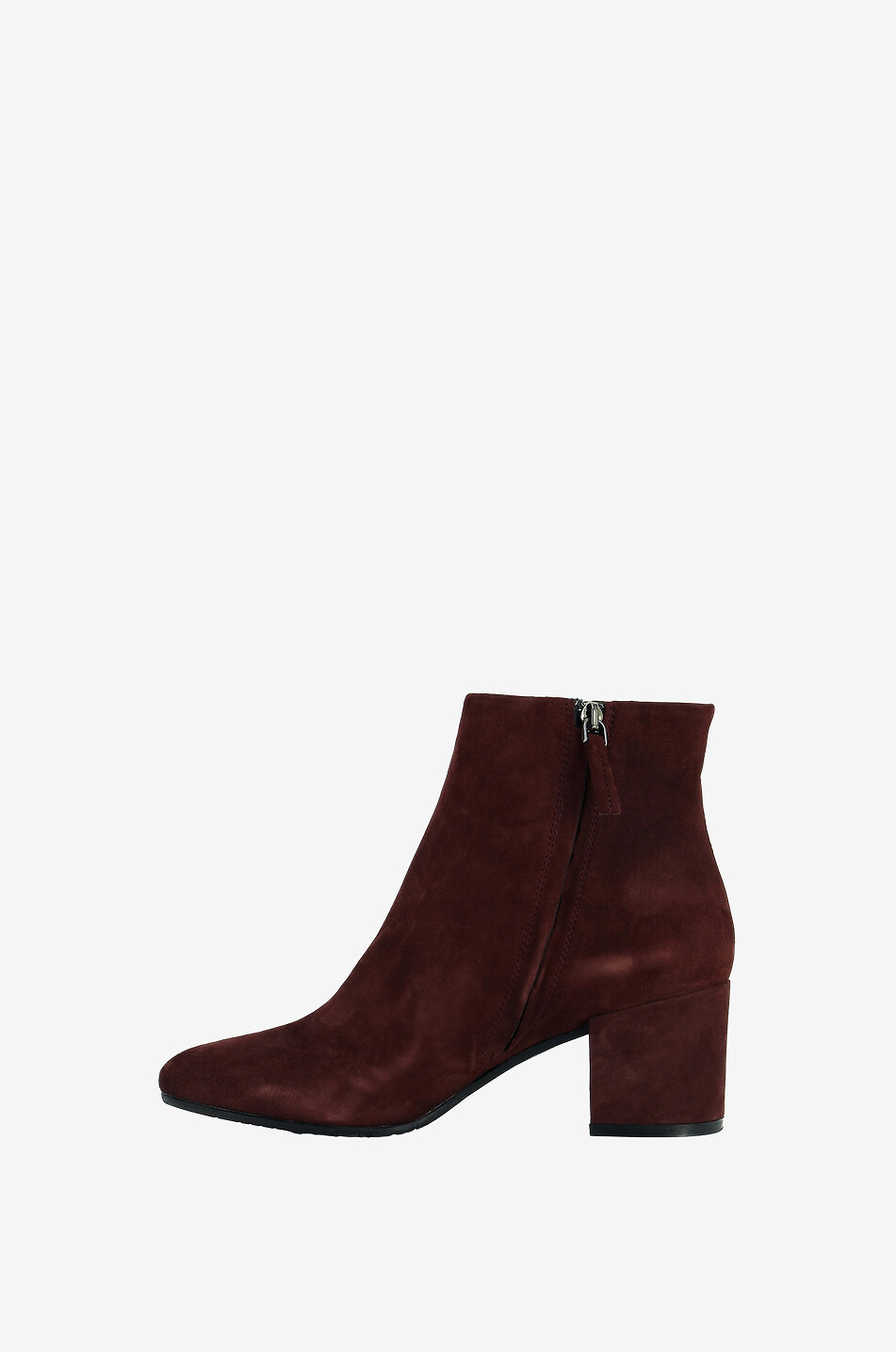 BONGÉNIE Bottines à talon carré en daim Femme ROUGE FONCÉ 3
