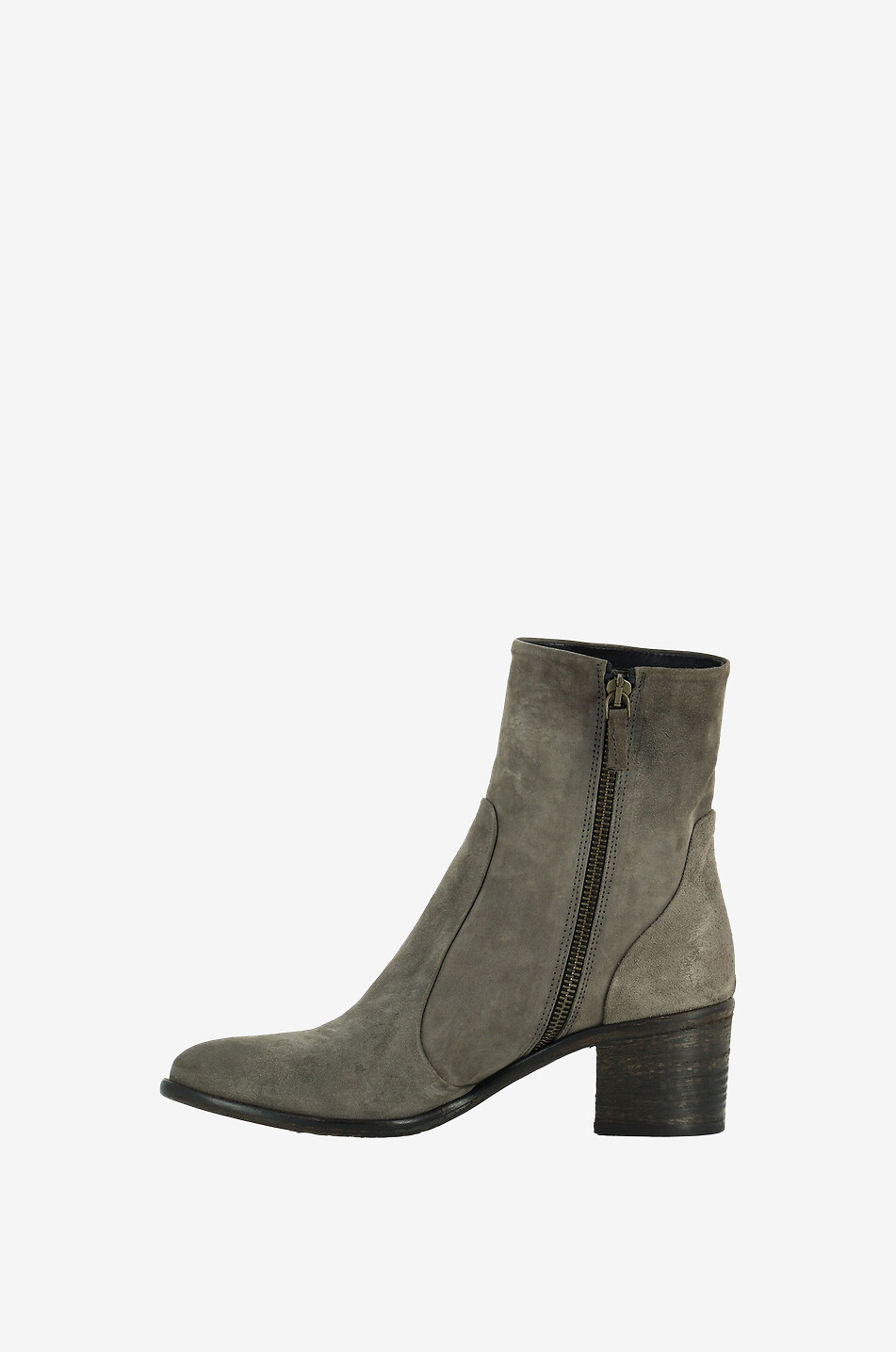 BONGENIE Oliver block heel ankle boots in suede Women GREY 3
