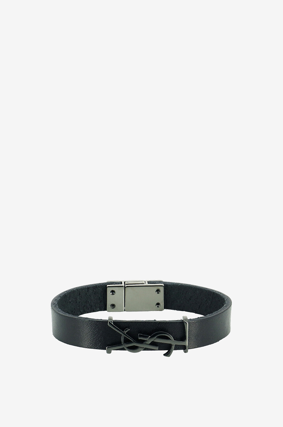 Armband aus Leder und schwarzem Metall Opyum
