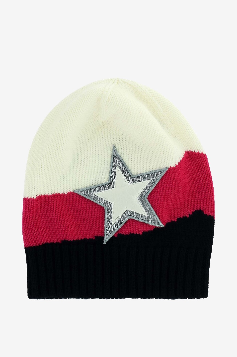 MONCLER Mütze aus Schurwolle mit Sternapplikation Mädchen WEISS 1